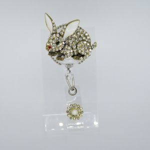 ID Retractable Badge Reel Rhinestones Easter / Playboy Bunny For nurses doctors